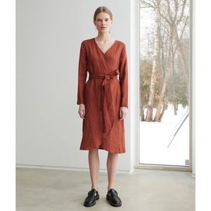 Linenfox Heavy Linen Wrap Dress